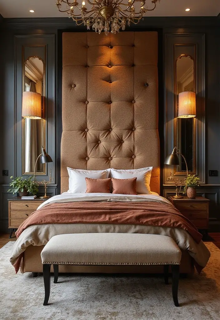 25 Bedroom Decoration Ideas for Couples That Feel Luxurious Yet Cozy - 4. Statement Headboard