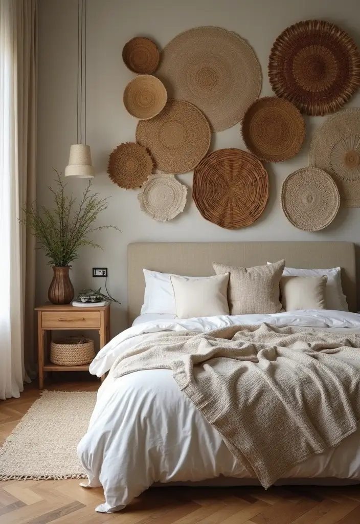 25 Bedroom Decoration Ideas for Couples That Feel Luxurious Yet Cozy - 6. Textured Wall Art