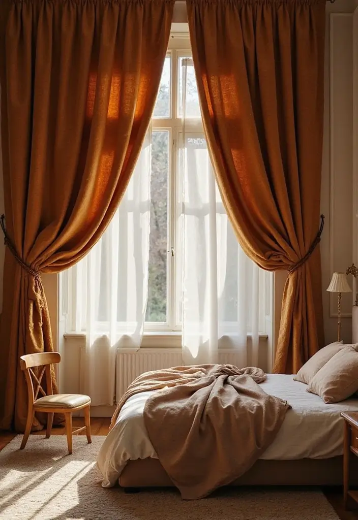 25 Bedroom Decoration Ideas for Couples That Feel Luxurious Yet Cozy - 9. Luxurious Curtains