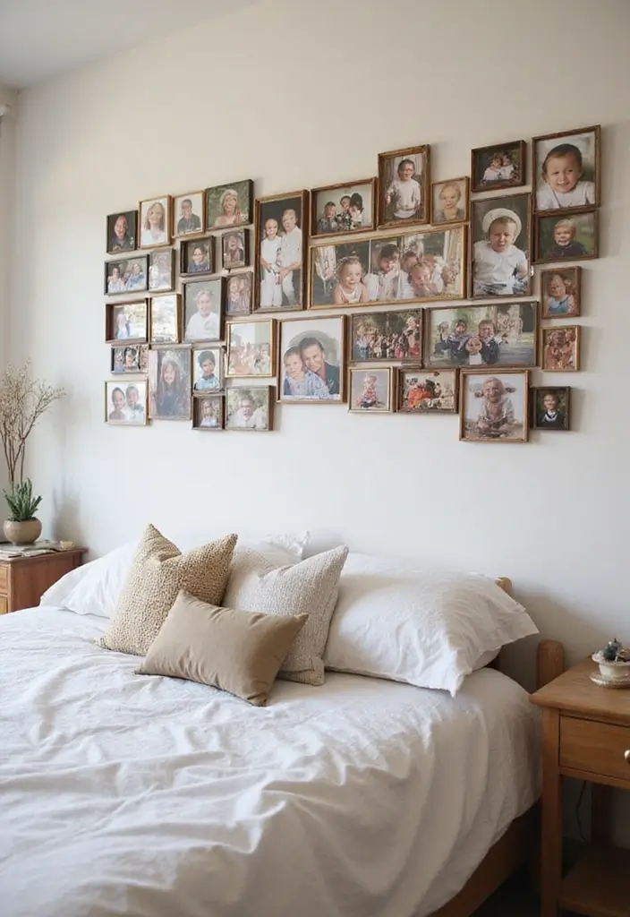 25 Bedroom Picture Wall Ideas That Tell Your Story - 13. Family Timeline