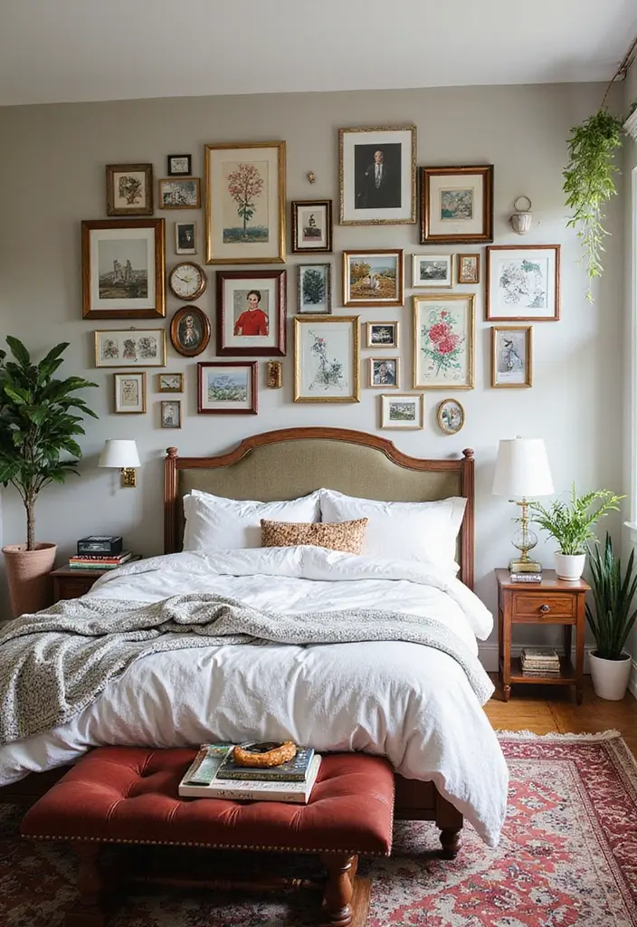 25 Bedroom Picture Wall Ideas That Tell Your Story - 2. Eclectic Mix