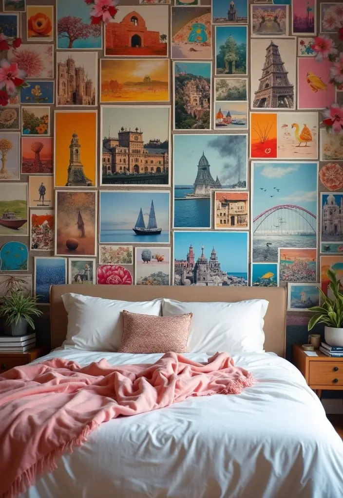 25 Bedroom Picture Wall Ideas That Tell Your Story - 20. Color-Coded Collage