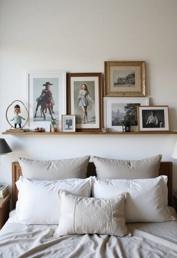 25 Bedroom Picture Wall Ideas That Tell Your Story - 3. Gallery Ledge