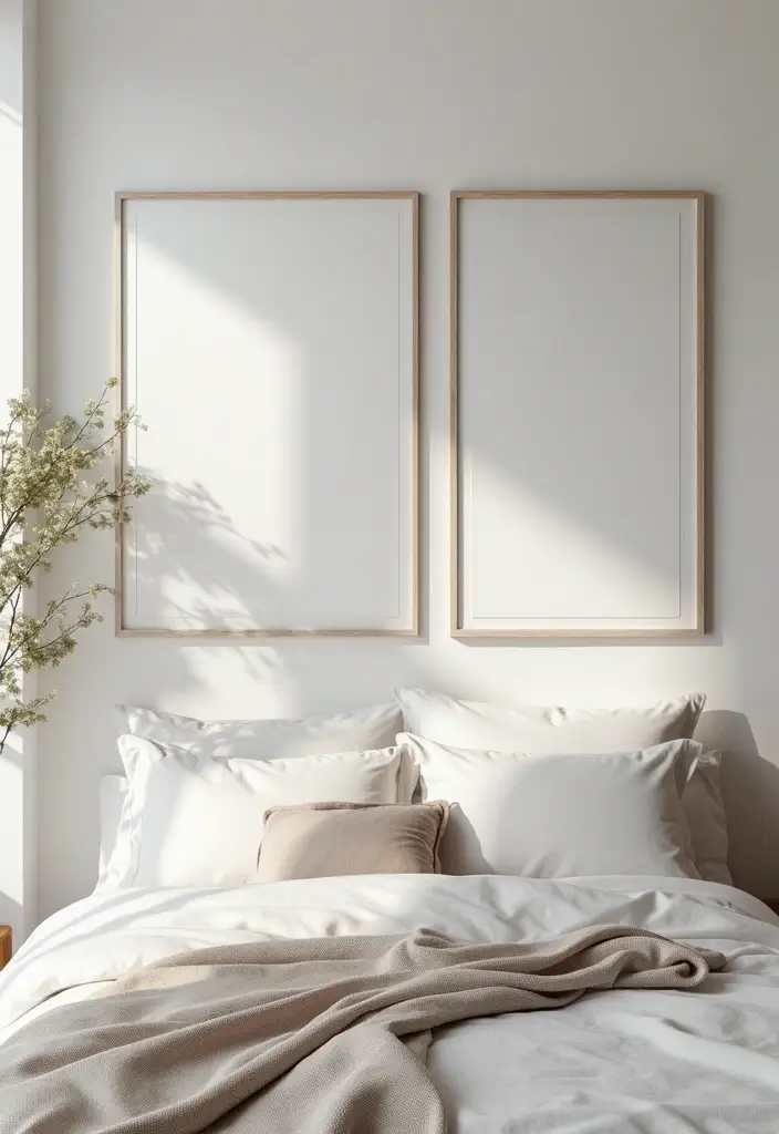 25 Bedroom Picture Wall Ideas That Tell Your Story - 9. Minimalist Approach