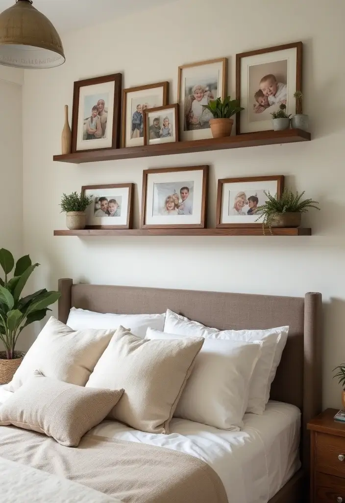 25 Bedroom Wall Shelf Ideas That Are Functional and Chic - 12. Picture Frame Shelves