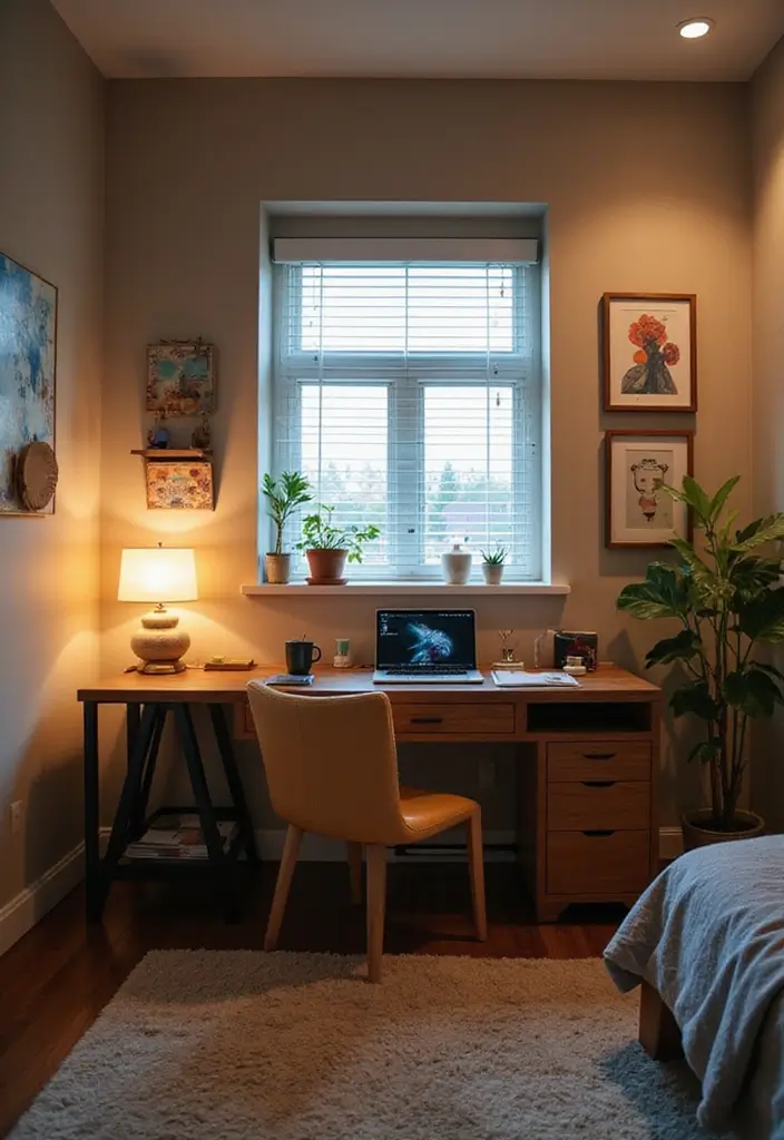 25 Bloxburg Bedroom Ideas No Gamepasses That Still Look Stunning - 20. Creative Workspace