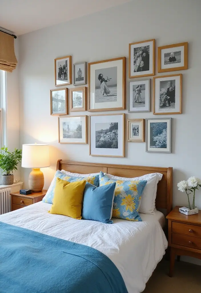 25 Blue and Yellow Bedroom Ideas That Brighten Any Space - 15. Personal Touches