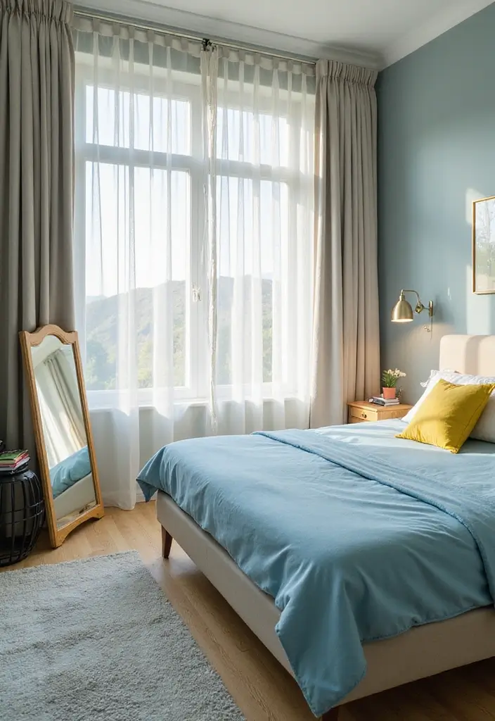 25 Blue and Yellow Bedroom Ideas That Brighten Any Space - 16. Natural Light
