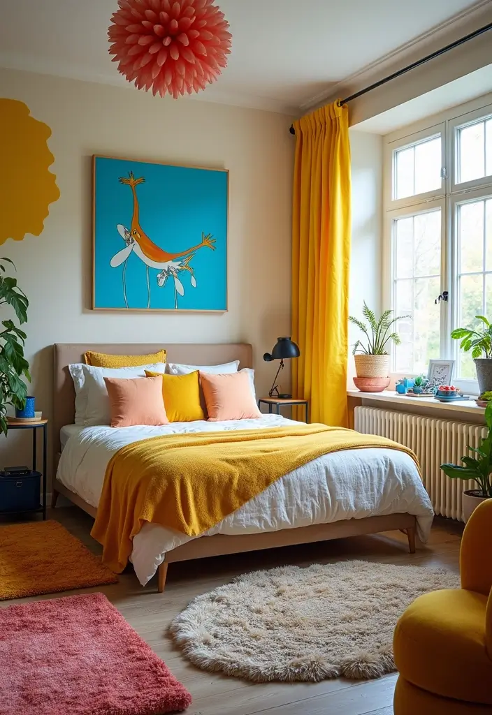 25 Blue and Yellow Bedroom Ideas That Brighten Any Space - 9. Whimsical Accents