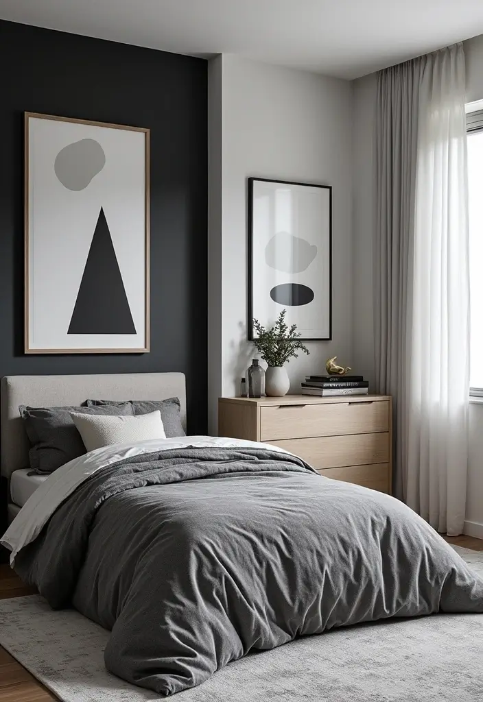 25 Boys Bedroom Ideas for Teenagers That Are Cool & Functional - 12. Monochrome Magic