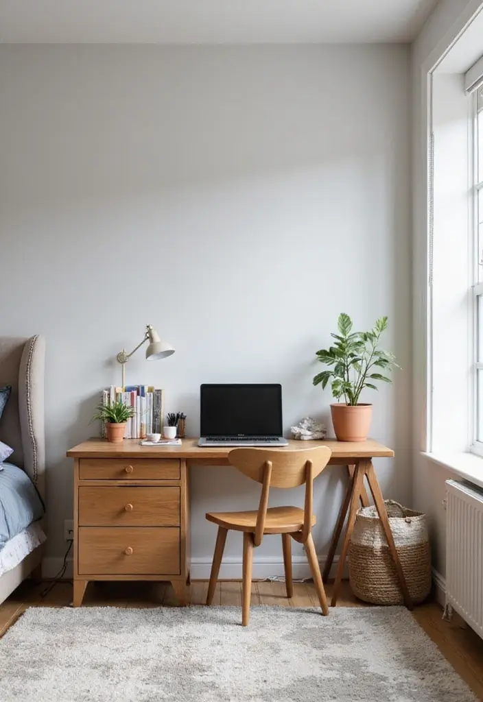 25 Boys Bedroom Ideas for Teenagers That Are Cool & Functional - 20. Minimalist Workspace