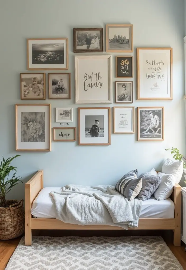 25 Boys Bedroom Ideas for Teenagers That Are Cool & Functional - 23. Personalized Gallery Wall