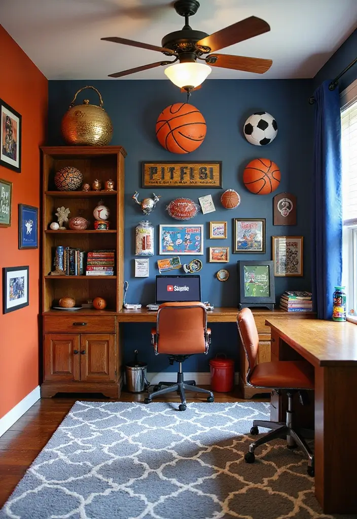 25 Boys Bedroom Ideas for Teenagers That Are Cool & Functional - 3. Sporty Vibes