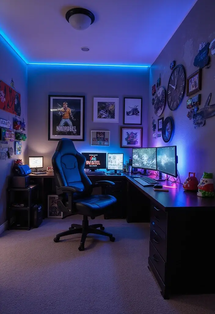 25 Boys Bedroom Ideas for Teenagers That Are Cool & Functional - 6. Gamer's Paradise