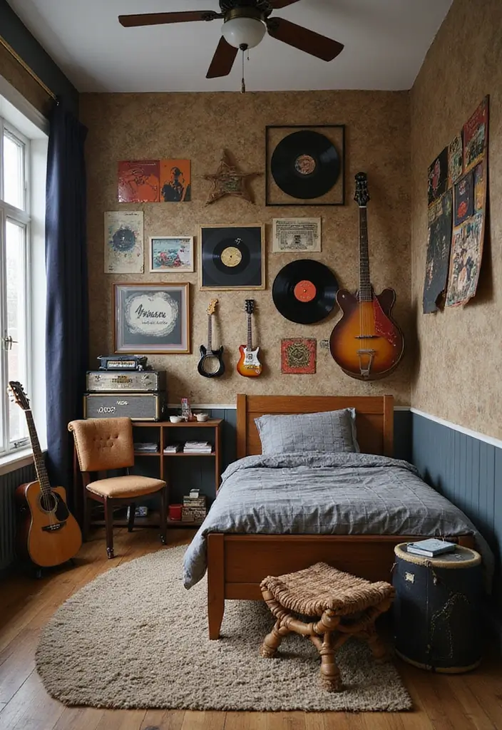 25 Boys Bedroom Ideas for Teenagers That Are Cool & Functional - 9. Music Lover's Hideaway