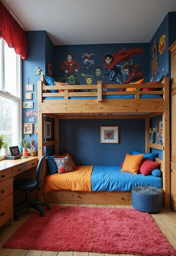 25 Boys Loft Bedroom Ideas That Are Fun & Space-Saving - 12. Superhero Hideout