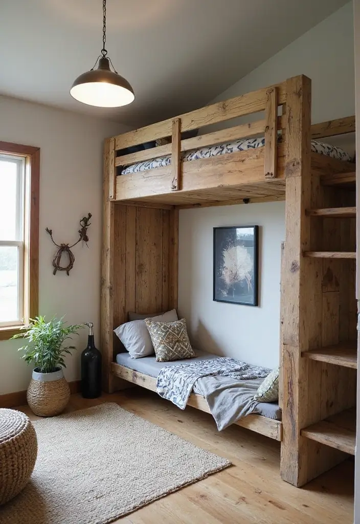 25 Boys Loft Bedroom Ideas That Are Fun & Space-Saving - 13. Farmhouse Chic