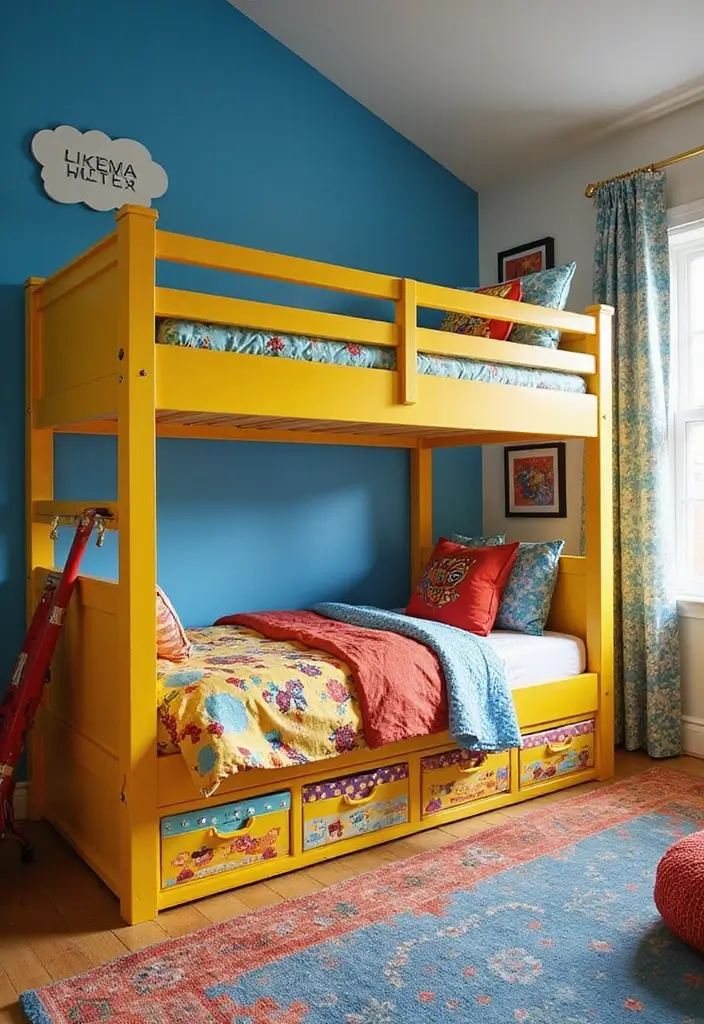 25 Boys Loft Bedroom Ideas That Are Fun & Space-Saving - 16. Color Pop