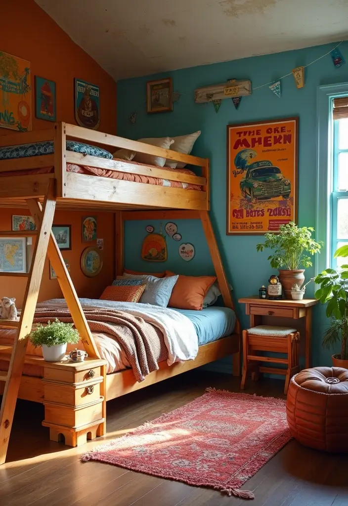 25 Boys Loft Bedroom Ideas That Are Fun & Space-Saving - 9. Retro Vibes