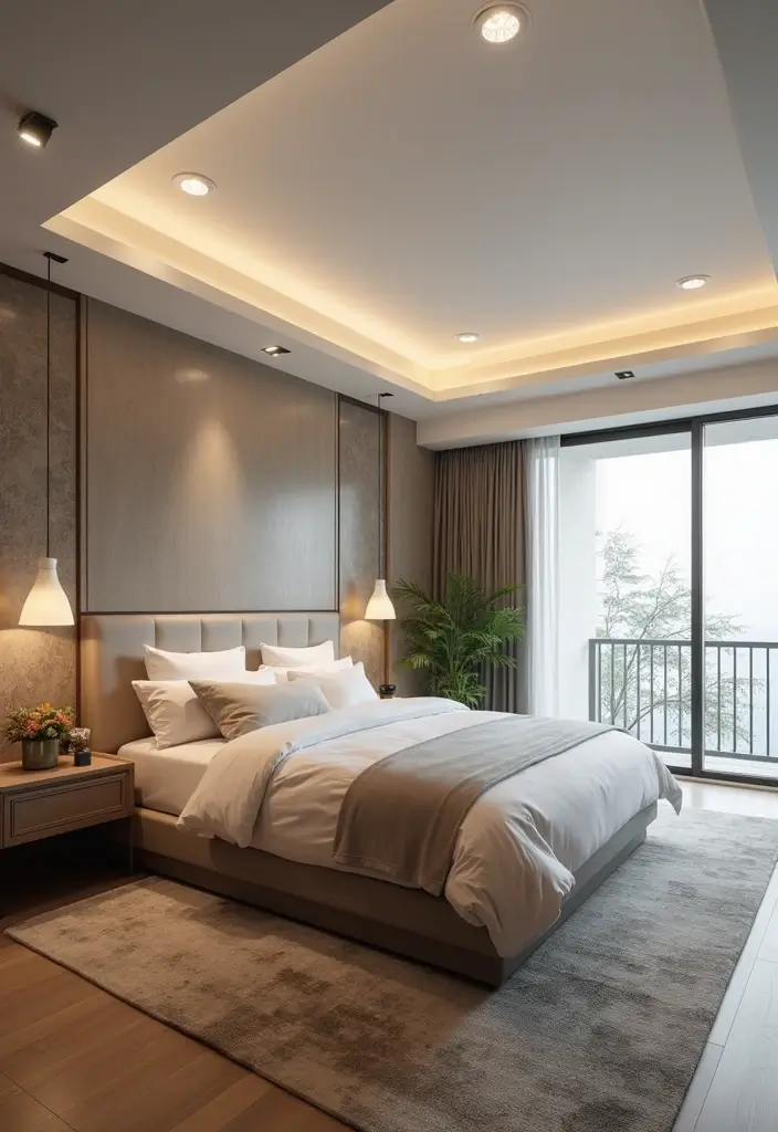 25 Ceiling Ideas for Bedroom That Add Drama & Height - 10. Recessed Lighting