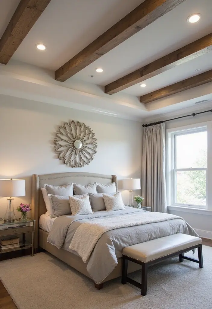 25 Ceiling Ideas for Bedroom That Add Drama & Height - 16. Layered Ceiling Treatments