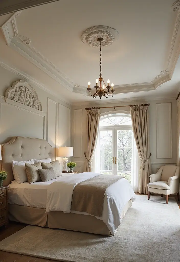 25 Ceiling Ideas for Bedroom That Add Drama & Height - 17. Ceiling Cornices