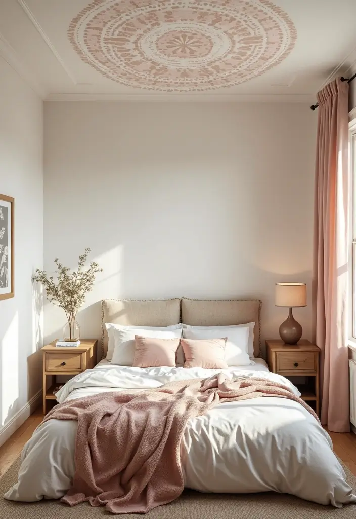 25 Ceiling Ideas for Bedroom That Add Drama & Height - 21. Stenciled Designs