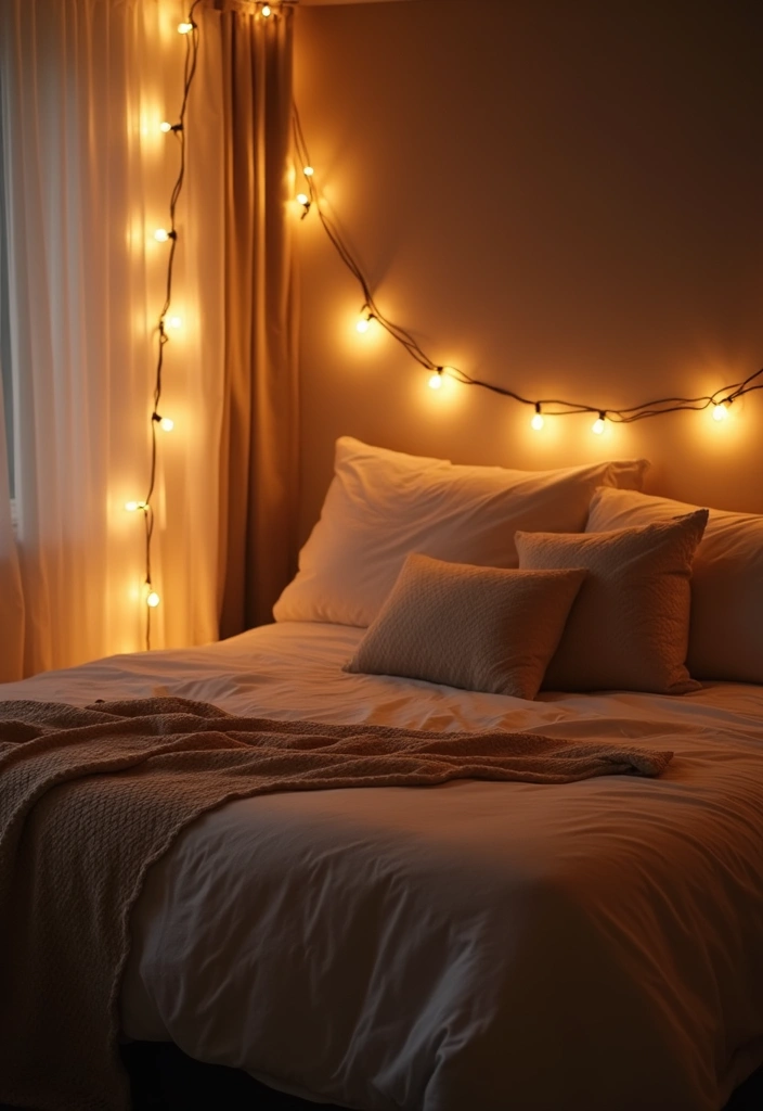 25 Cozy Bedroom Ideas for Couples to Create a Romantic Retreat - 1. Soft String Lights