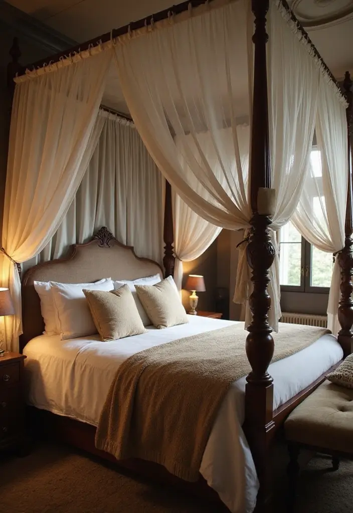 25 Cozy Bedroom Ideas for Couples to Create a Romantic Retreat - 2. A Canopy Bed