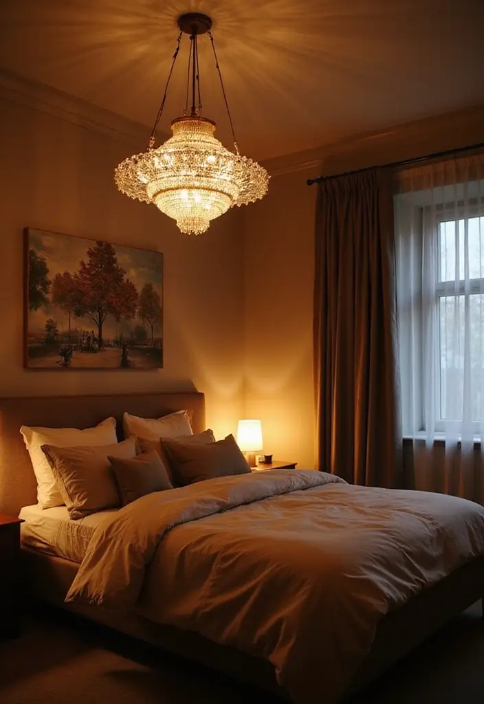 25 Cozy Bedroom Ideas for Couples to Create a Romantic Retreat - 21. Unique Lighting Fixtures