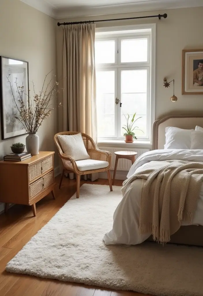 25 Cozy Bedroom Ideas for Couples to Create a Romantic Retreat - 6. Textured Rugs