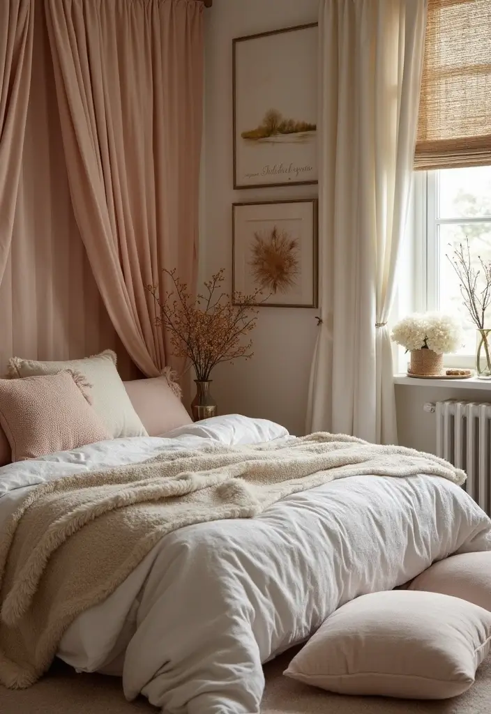 25 Fairy Bedroom Ideas for Adults Who Still Believe in Magic - 19. Soft Textured Fabrics