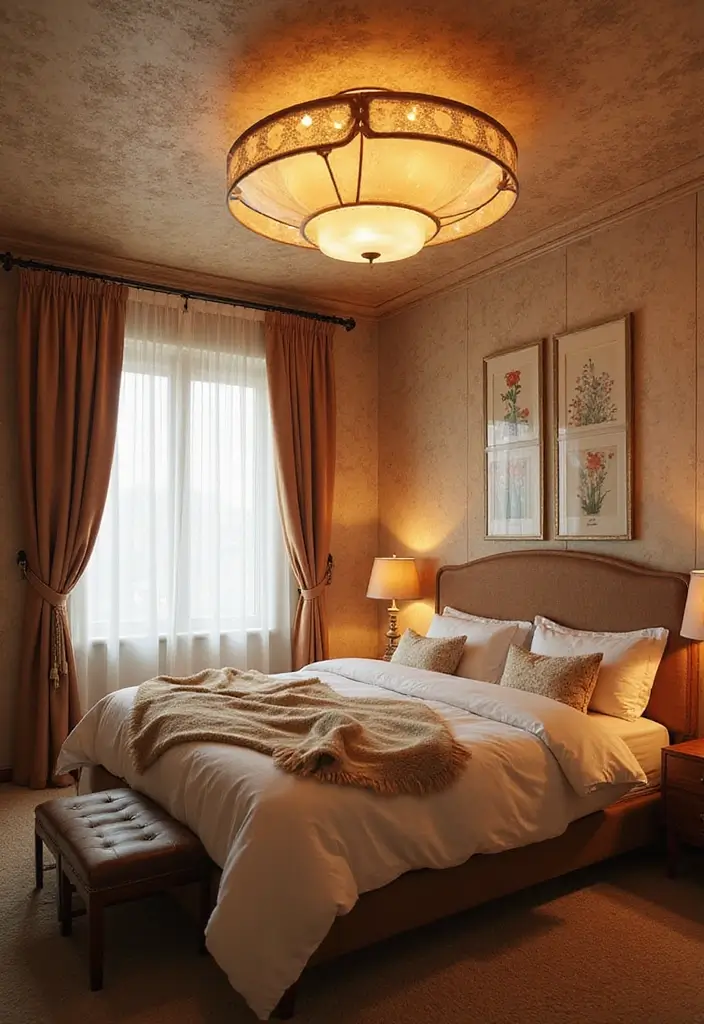 25 Fairy Bedroom Ideas for Adults Who Still Believe in Magic - 21. Artistic Ceiling Lights