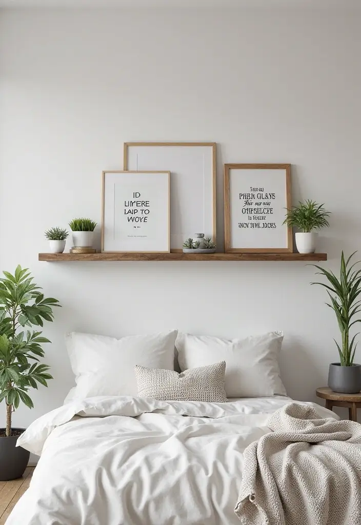25 Floating Shelves Bedroom Ideas That Add Airy Storage - 18. Inspirational Quotes Shelf