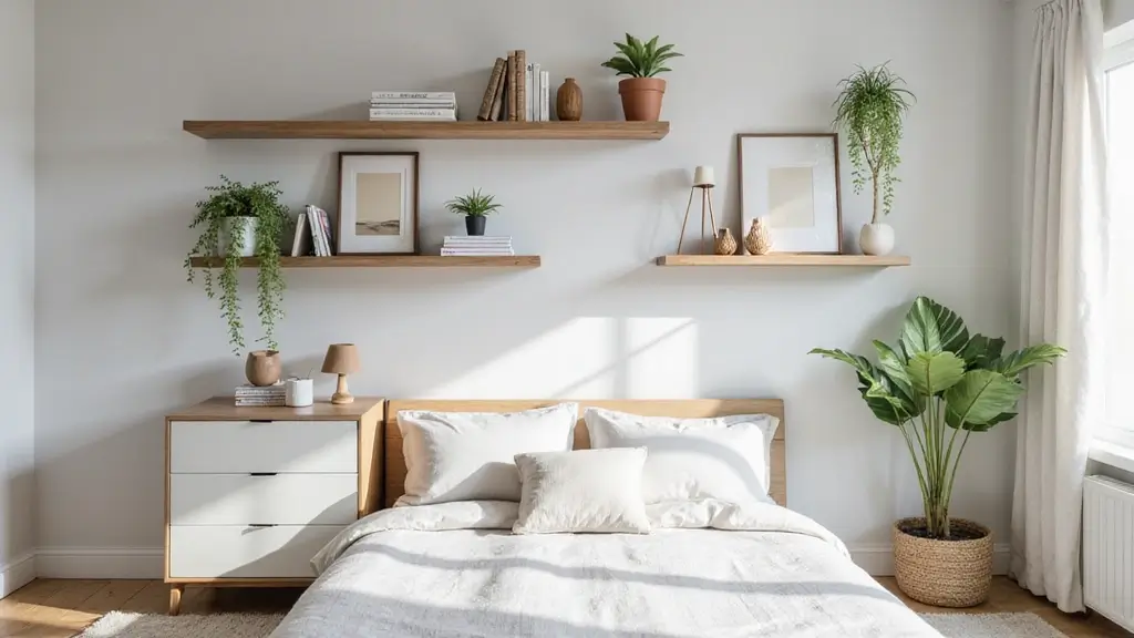 25 Floating Shelves Bedroom Ideas That Add Airy Storage
