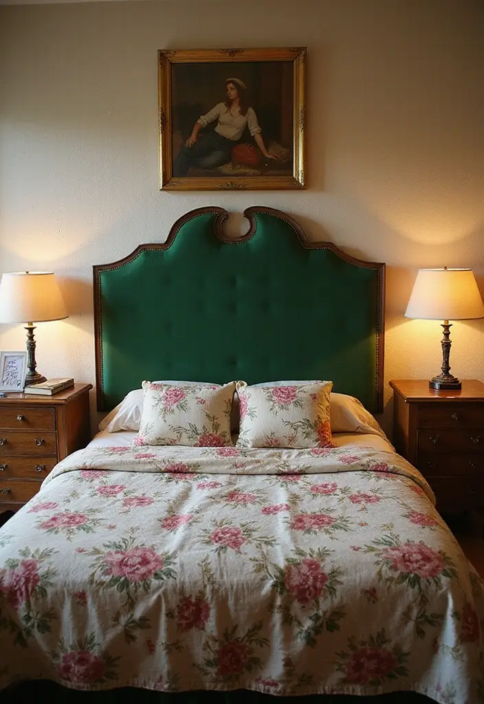 25 Green Headboard Bedroom Ideas That Make a Chic Statement - 4. Vintage Charm