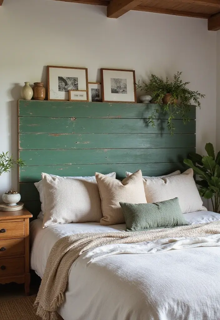 25 Green Headboard Bedroom Ideas That Make a Chic Statement - 5. Nature-Inspired Retreat