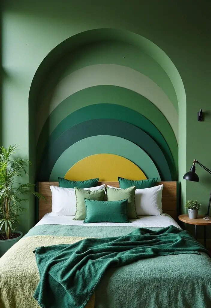 25 Green Headboard Bedroom Ideas That Make a Chic Statement - 7. Mixed Greens