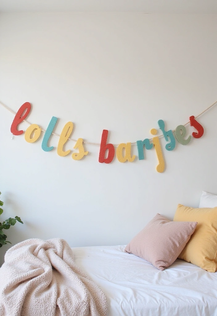 25 Ideas for Girls Bedroom That Are Stylish & Easy to Copy - 12. Personalized Name Banner