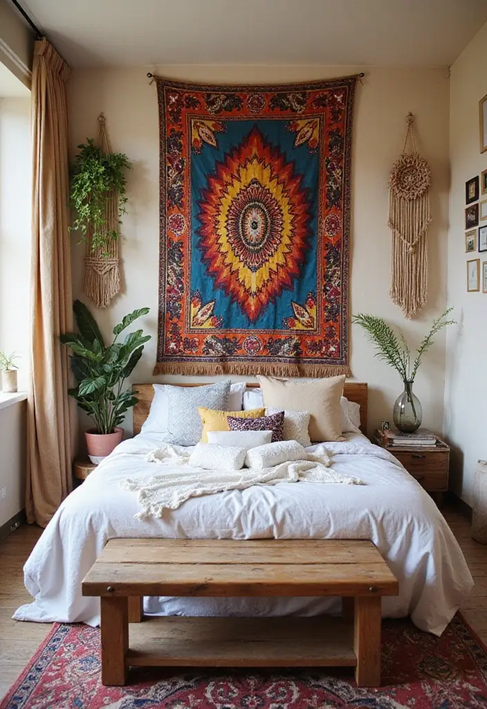 25 Ideas for Girls Bedroom That Are Stylish & Easy to Copy - 2. Boho Wall Tapestries