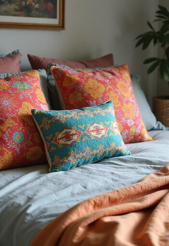 25 Ideas for Girls Bedroom That Are Stylish & Easy to Copy - 22. Colorful Decorative Pillows