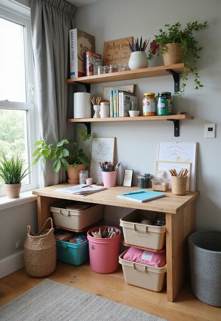 25 Preteen Bedroom Ideas for a Girl Who’s Growing Up in Style - 25. Sustainable Craft Corner