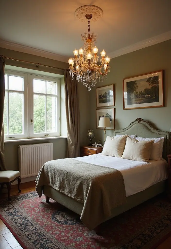 25 Romantic Vintage Bedroom Ideas That Feel Timeless & Intimate - 12. Unique Lighting Fixtures