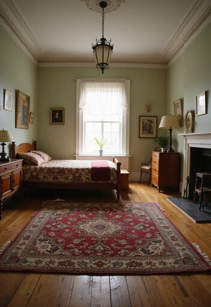 25 Romantic Vintage Bedroom Ideas That Feel Timeless & Intimate - 14. Vintage Rugs