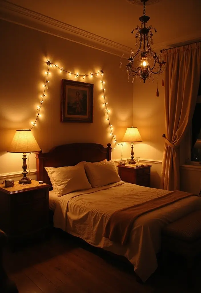 25 Romantic Vintage Bedroom Ideas That Feel Timeless & Intimate - 5. Soft Lighting