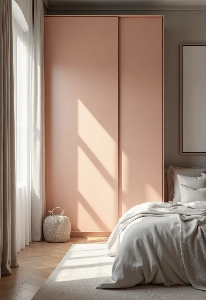 25 Sliding Wardrobe Color Ideas Bedroom That Look Stylish & Modern - 15. Soft Peach