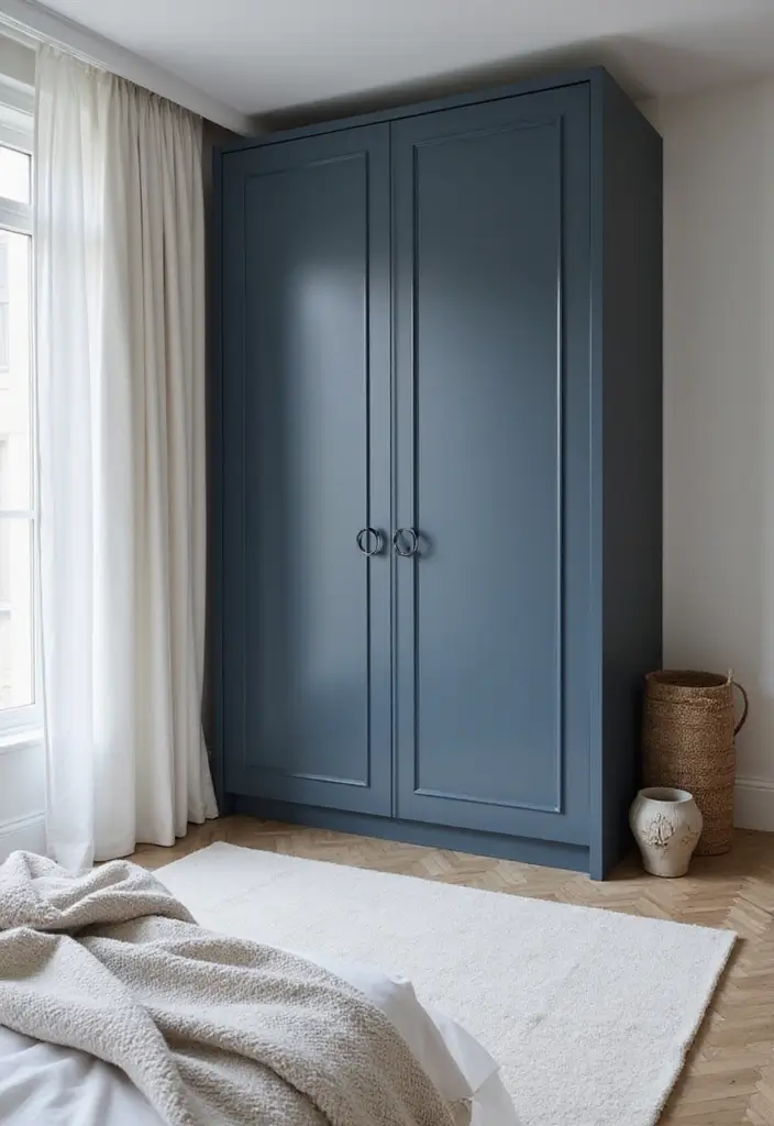 25 Sliding Wardrobe Color Ideas Bedroom That Look Stylish & Modern - 19. Slate Blue