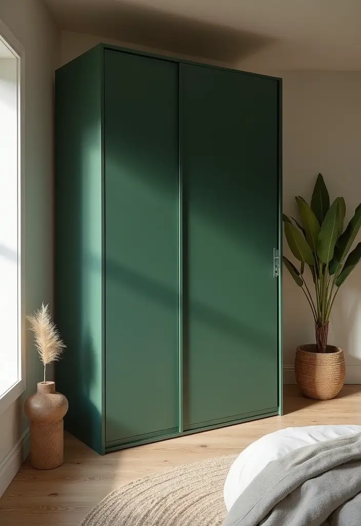 25 Sliding Wardrobe Color Ideas Bedroom That Look Stylish & Modern - 21. Forest Green
