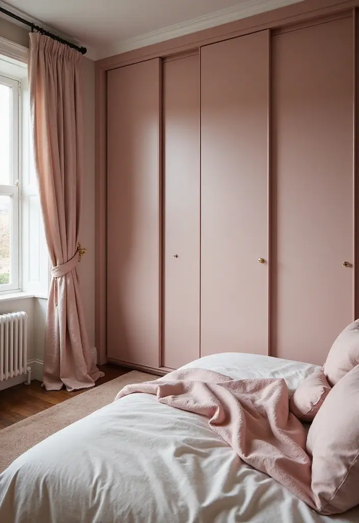 25 Sliding Wardrobe Color Ideas Bedroom That Look Stylish & Modern - 3. Dusty Rose