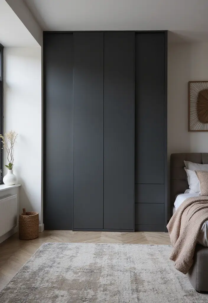 25 Sliding Wardrobe Color Ideas Bedroom That Look Stylish & Modern - 6. Charcoal Gray